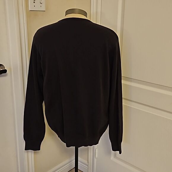 Van Heusen Men's Ribbed V-Neck Argyle Long Sleeves Sweater Large Purple/Gray - Picture 4 of 16